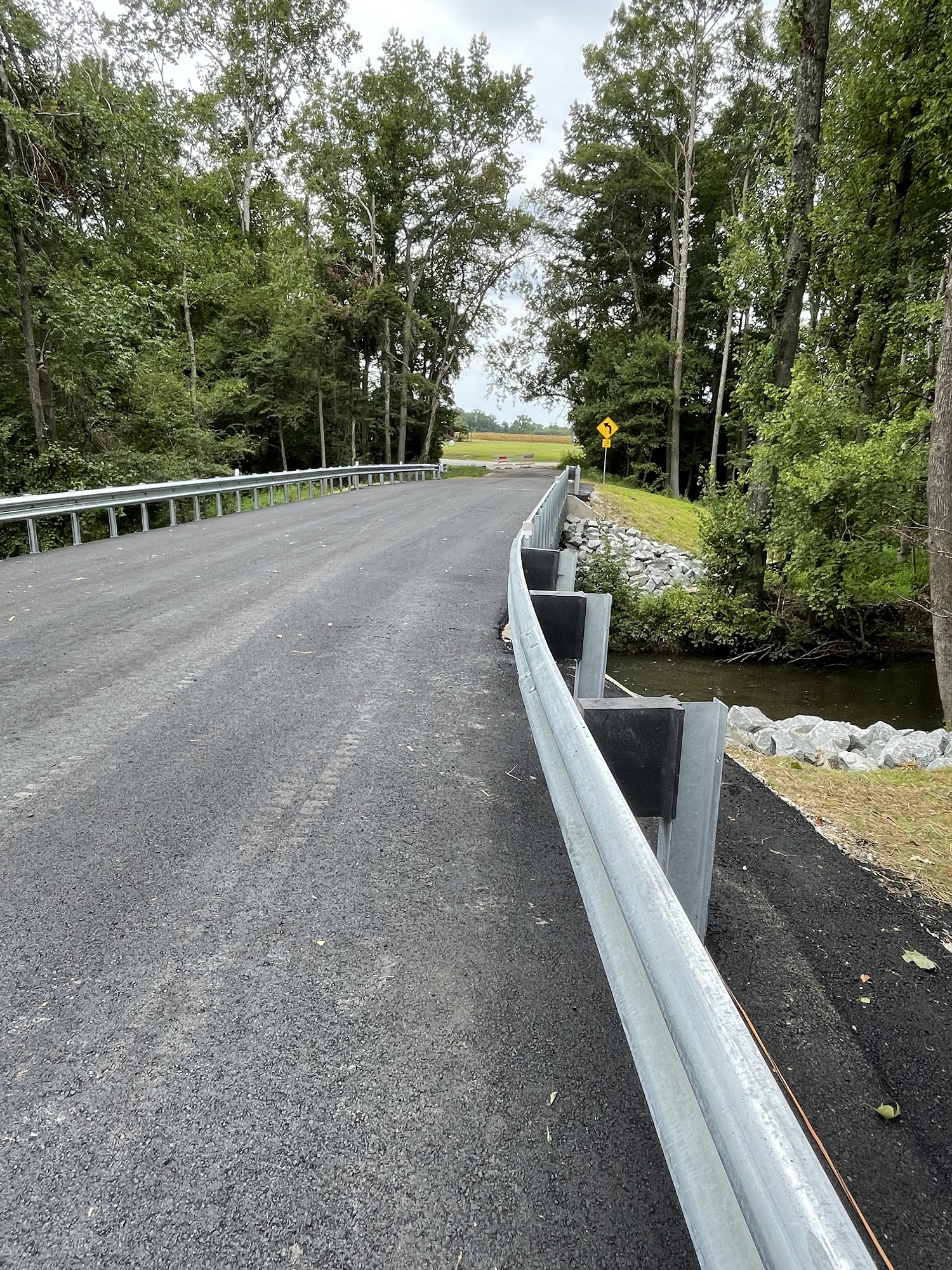 Completed Route 743 bridge over Tarrara Creek in Southampton County